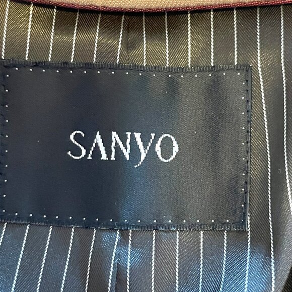 Sanyo Trench Coat Mens 38R Tan Pockets Japan Designed Removable Liner EUC - Picture 4 of 16